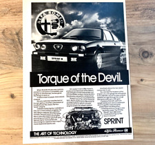 ALFA ROMEO SPRINT GREEN CLOVERLEAF - FRAMEABLE ORIGINAL CLASSIC CAR ADVERT