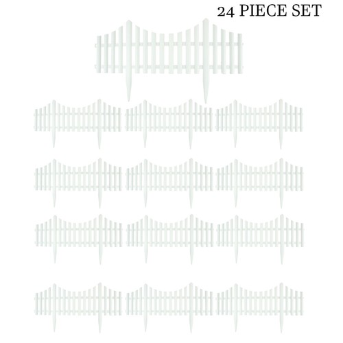White garden border picket - garden,