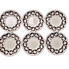 Maidstone J&G Meakin Brown Scroll Pattern  Plates 6" Set of 6 Vintage