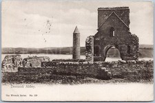 Antique Postcard Abbey Ruins Devenish Island Northern Ireland Wrench Series