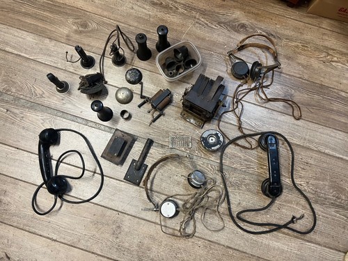 Antique telephone parts huge - antique,