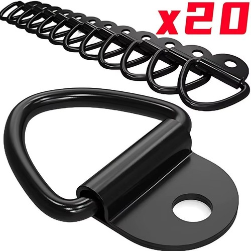 10x black ring tie - d-ring, down