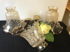 Vintage Amber Glass x 3 Lamp