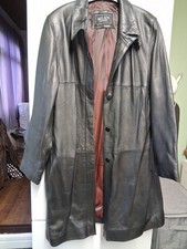 Ladies Black Leather Coat/Jacket. Size 12.