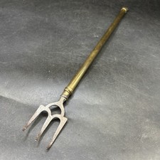 Toasting Fork 18" Telescopic Brass Fireplace Camp Tool BBQ Fire Pit Marshmallows