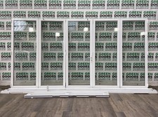 BIFOLDS ALUMINIUM BIFOLDING DOORS ORIGIN WIDE TALL EXTERNAL EXTERIOR WHITE USED