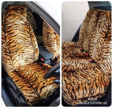 For Renault Clio Sport Tourer  - Gold Tiger Faux Fur  Car Seat Covers -Full Set