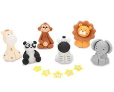 6x Animals Ebible Cake Topper Cake Birthday Decorations Jungle Sugar Fondant