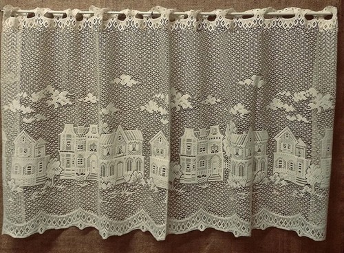 Ivory lace window - lace, cotton