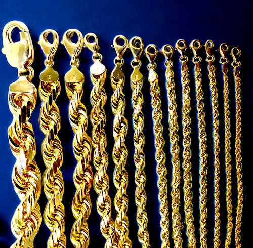 14k yellow gold rope chain - 14k,