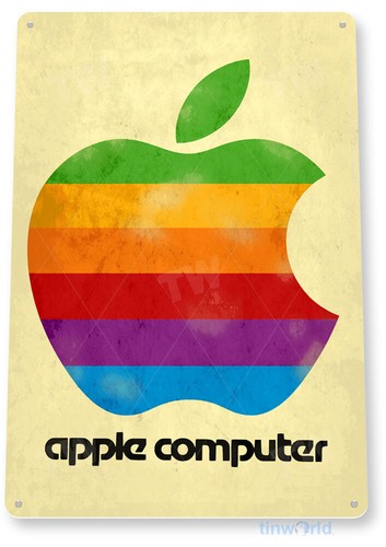 Tin sign apple - tin,