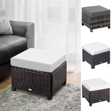 Square Rattan Ottoman Wicker
