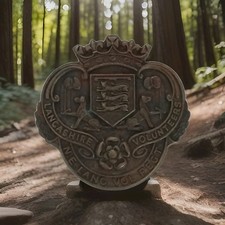 WW1 BRITISH ARMY LANCASHIRE VOLUNTEERS NE LANCS VOL REGT BRASS CAP BADGE