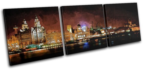 Liverpool skyline watercolour - skyline,
