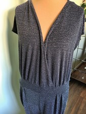 MELA London glitter jumpsuit, faux wrap front, elasticated waist size 18