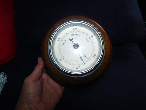 Vintage wooden wall - wooden, barometer