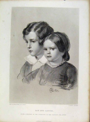 Original old antique print - old,