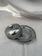 Vintage Aluminum Glass Butter