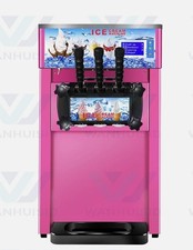 1200W 3 Flavor Steel Commercial Frozen Yogurt Cone Maker Machine Ice Cream Maker