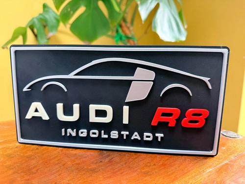 Audi printed wall plaque - 3d,