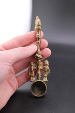 Vintage Hindu Brass Spoon Figurine Detail