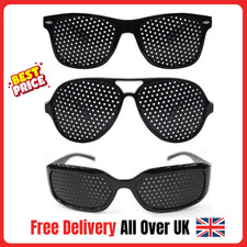2x Pinhole Glasses Eyes Correction Exercise Eyesight Vision Care Improvement UK