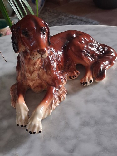 Vintage porcelain irish setter - vintage,