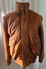 Vintage LLD Retro 80s  Genuine Leather Jacket Smart Casual Brown XL L2825
