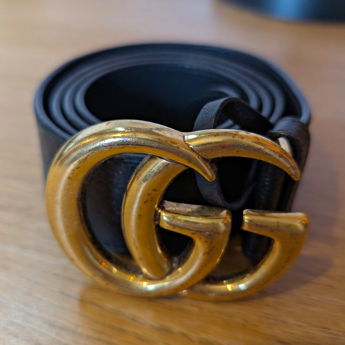 Gucci marmont black leather - black,