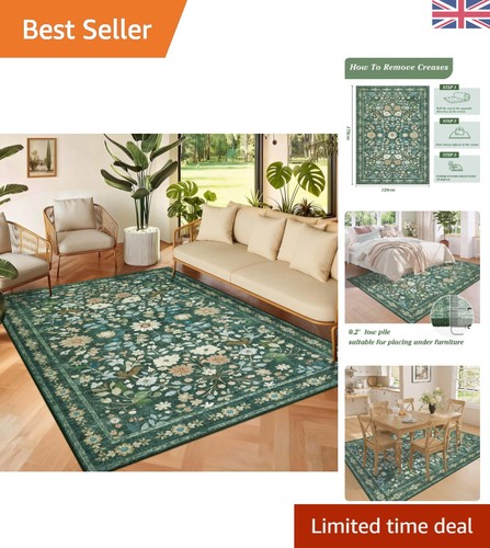 120x170cm floral green area - floral,