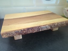 Live Edge Solid Wood Raised Chopping Board Fruit Display Server 