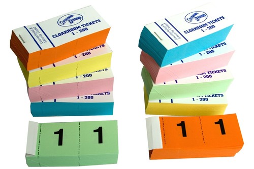 Raffle books cloakroom tickets - raffle,