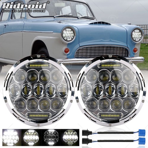 Pair chrome led headlights - pair,