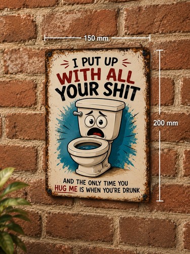 Funny bathroom metal wall - bathroom,