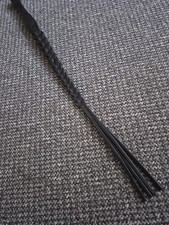 Woven Black Leather Whip 4