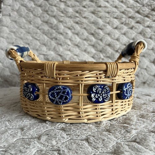 Vintage wicker basket with - wicker,