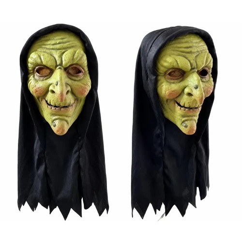 Green witch mask - with, hood