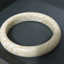 Genuine Nephrite Jade Bangle / pale green in colour/ 54g