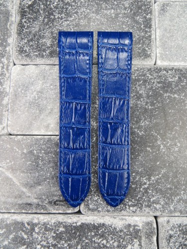 23mm leather strap - strap, blue
