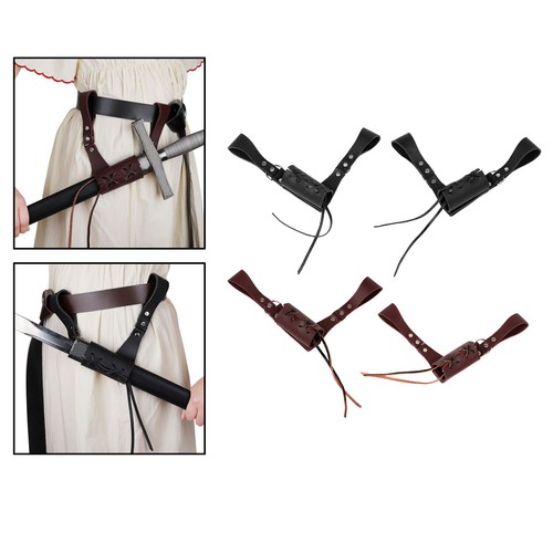 Leather medieval sword frog - leather,