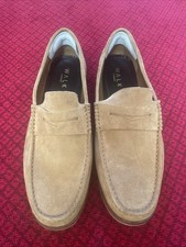 Walk London Mens Suede Tan Loafers Size UK12 Great Condition