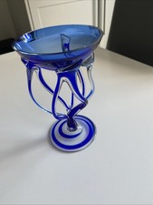 Cobalt Blue Octopus Glass Dish/Candle Holder. Excellent  Condition 16cm