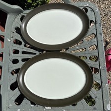 2 x Denby Chevron Green Oval