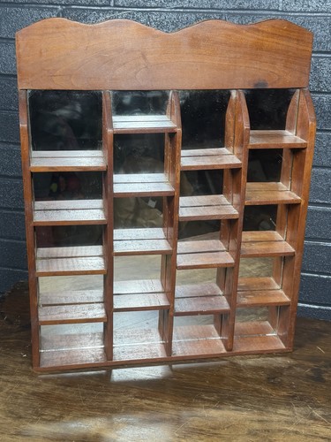 Vtg wooden mirrored knick - wooden,
