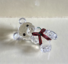 Swarovski Crystal Kris Bear Lying Down Reclining 174957 With Bow