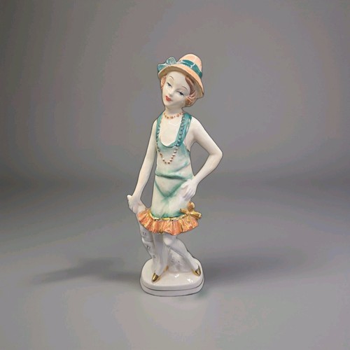 Vintage porcelain flapper lady - vintage,