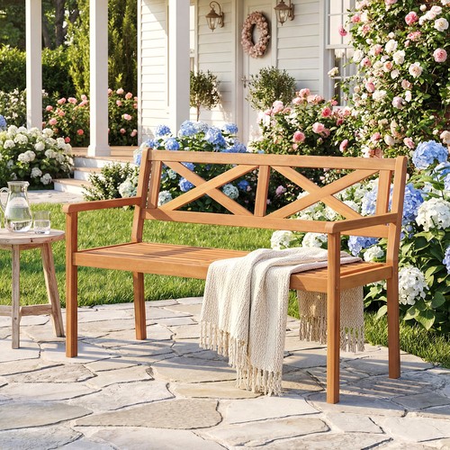 2person patio wooden - wooden, garden
