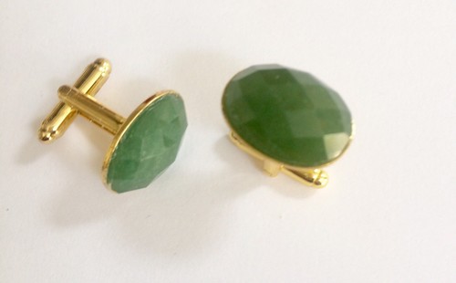 Vintage jade cuff links - vintage,