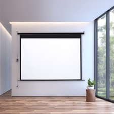 Electric Drop Down Screen White Home Cinema Projection Cinema Display UK