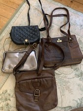 Leather Shoulder Bag Bundle 3 Tan Brown And Black Plus 1 Silver